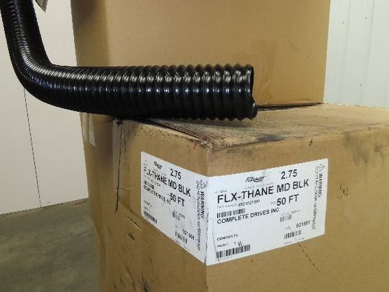 Flexaust Flx-Thane 2.5"x 50' Urethane Wire Flex Hose Air Dust Fume Vacuum Black