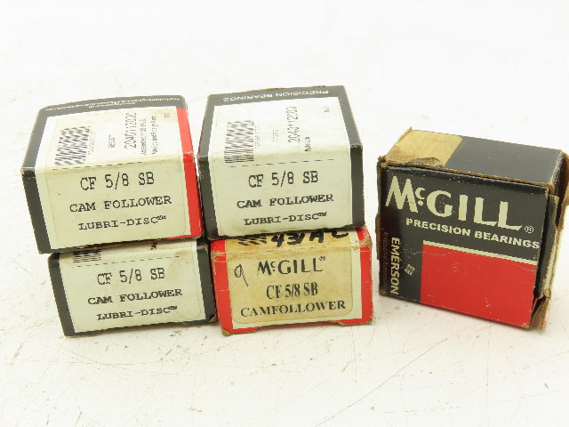McGill CF 5/8 SB Flat Cam Follower 5/8" Roller Dia 1/4" Stud Dia Lot of 5