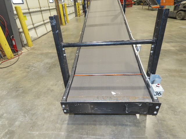 TGW CRUZ Incline Slider Bed 34" Belt Conveyor Variable Speed Drive 460V 17' 8"L