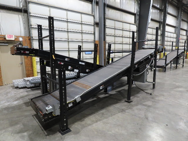 TGW CRUZ Incline Slider Bed 34" Belt Conveyor Variable Speed Drive 460V 17' 8"L