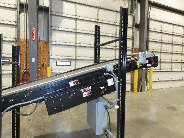 TGW CRUZ Incline Slider Bed 34" Belt Conveyor Variable Speed Drive 460V 17' 8"L