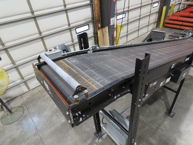 TGW CRUZ Incline Slider Bed 28" Belt Conveyor Variable Speed Drive 460V 17' 8"L