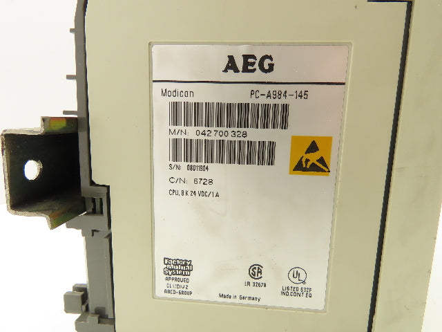 AEG PC-A984-145 Programmable CPU Control Input/Output 14 Card Rack
