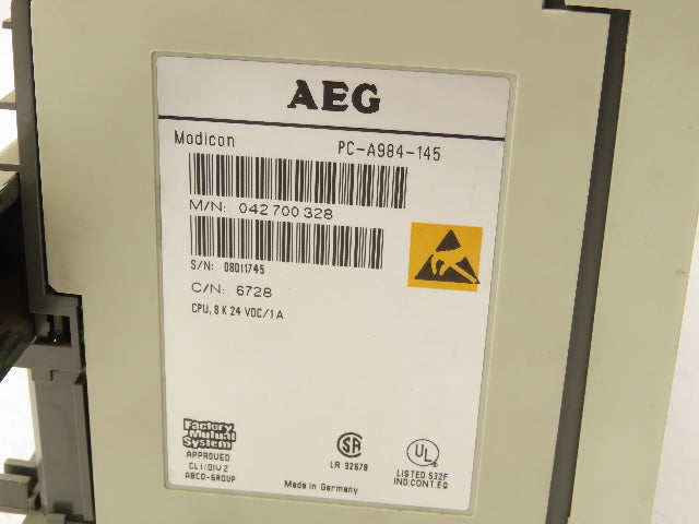AEG PC-A984-145 Programmable CPU Control Input/Output 8 Card Rack