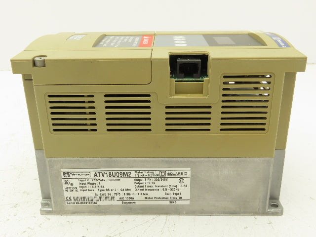 Square D Telemecanique ATV18U09M2 ALTIVAR 18 Variable AC Drive VFD .5Hp 240V 1PH