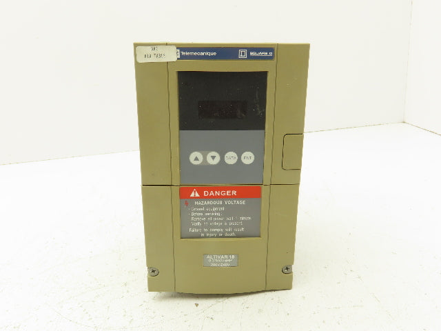 Square D Telemecanique ATV18U09M2 ALTIVAR 18 Variable AC Drive VFD .5Hp 240V 1PH