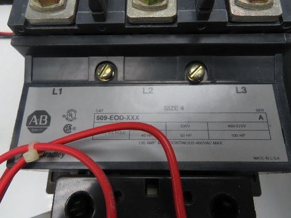 Allen Bradley 512-EJB-3-4R-6P-27R Combination Motor Starter Size 4 100Hp 480V
