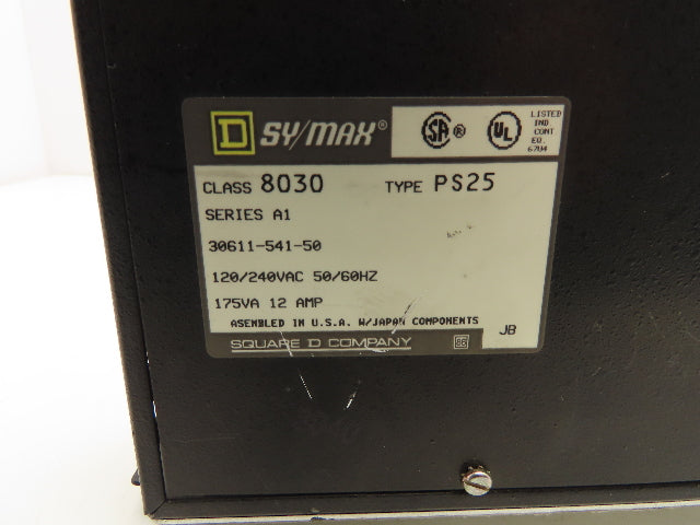 Square D 8030-PS25 Sy/Max Power Supply Module Series A1 120/240VAC 12A 175VA