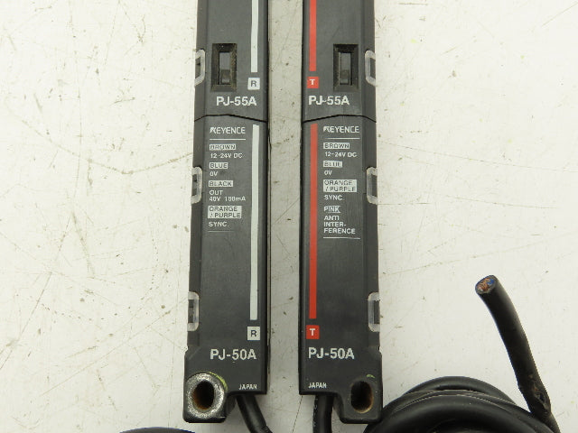 Keyence PJ-55A PJ-50A Light Curtain Sensor Transmitter And Receiver Set 12-24VDC