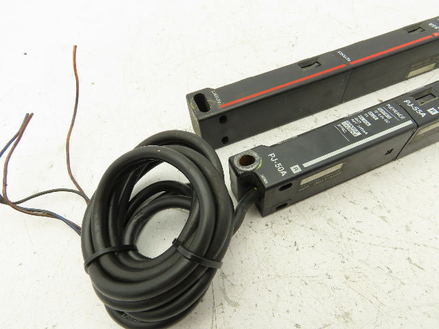 Keyence PJ-55A PJ-50A Light Curtain Sensor Transmitter And Receiver Set 12-24VDC