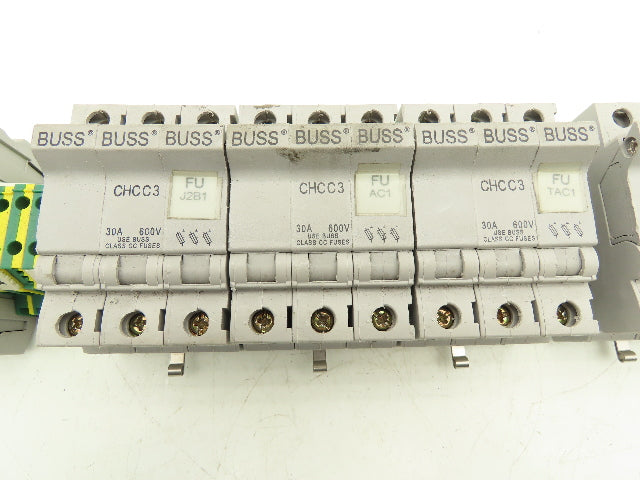 Bussmann CHCC3 Fuse Holder DIN Rail 3 Pole 30A 600V Lot of 12