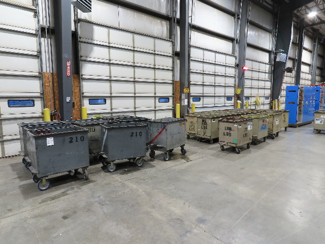 Portable Steel Hopper 1/2 Yard Tote Non-Tilt Towable Cart on Casters 36x24x30"