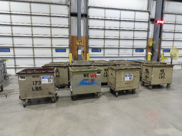 Portable Steel Hopper 1/2 Yard Tote Non-Tilt Towable Cart on Casters 36x24x30"