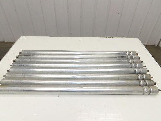 1.9" Conveyor Roller 36"BF 2-Groove O-Ring Galvanized Steel Lot of 8