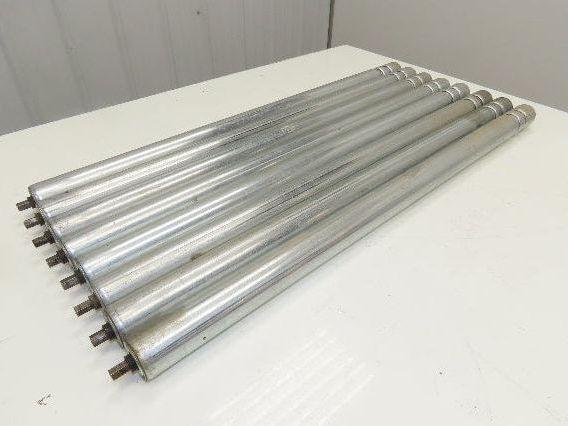 1.9" Conveyor Roller 36"BF 2-Groove O-Ring Galvanized Steel Lot of 8