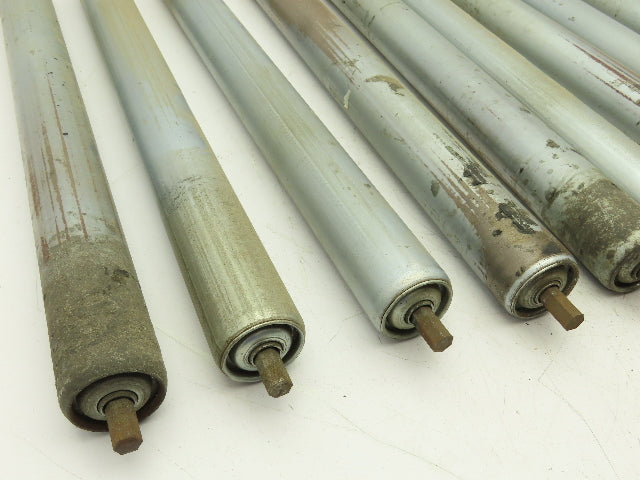 1.9" Conveyor Roller 22"BF 7/16" Hex Axle Galvanized Steel Lot of 12