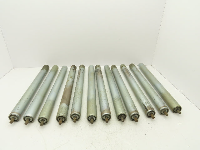 1.9" Conveyor Roller 22"BF 7/16" Hex Axle Galvanized Steel Lot of 12