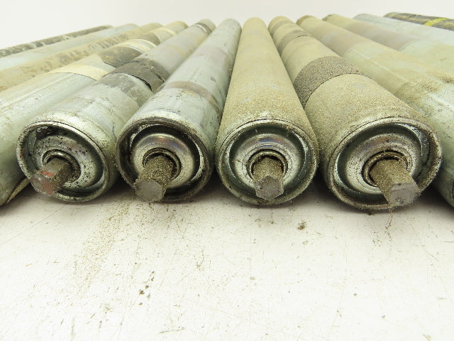 24" Conveyor Roller 1.9" x 21"BF Galvanized Steel 7/16" Hex Axle Lot of 12