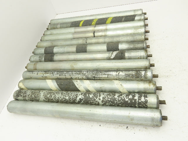 24" Conveyor Roller 1.9" x 21"BF Galvanized Steel 7/16" Hex Axle Lot of 12