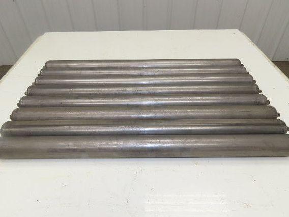 1.9" Conveyor Roller 27.5"BF Galvanized Steel 7/16" Hex Axle Lot of 8