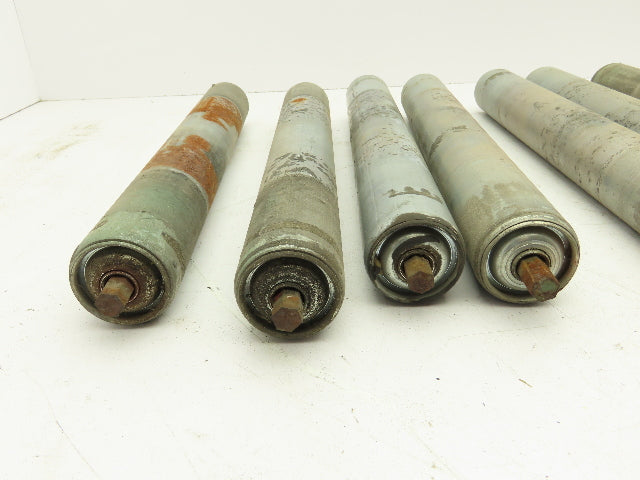 1.9" Conveyor Roller 15"BF Galvanized Steel 7/16" Hex Axle Lot of 12