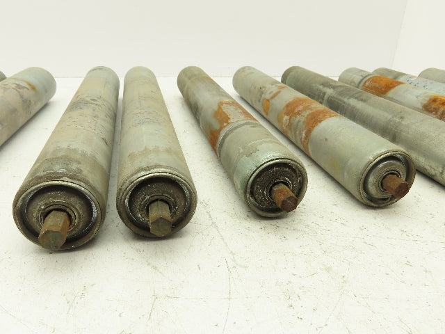 1.9" Conveyor Roller 15"BF Galvanized Steel 7/16" Hex Axle Lot of 12