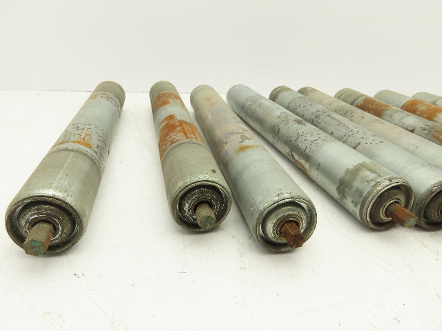 1.9" Conveyor Roller 15"BF Galvanized Steel 7/16" Hex Axle Lot of 12