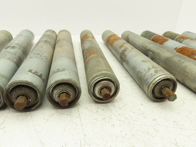 1.9" Conveyor Roller 15"BF Galvanized Steel 7/16" Hex Axle Lot of 12