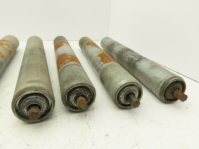 1.9" Conveyor Roller 15"BF Galvanized Steel 7/16" Hex Axle Lot of 12