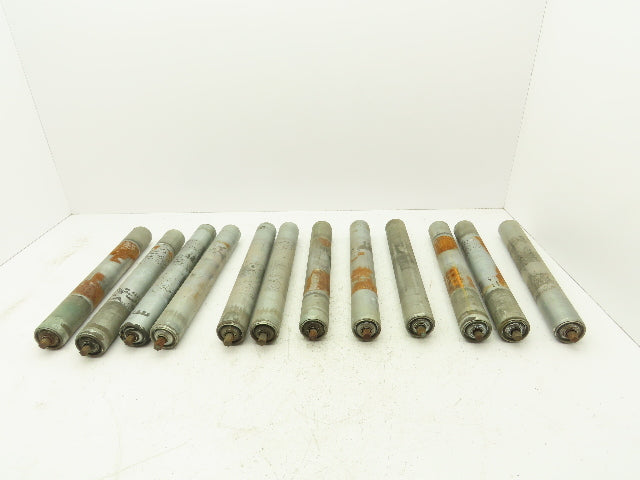 1.9" Conveyor Roller 15"BF Galvanized Steel 7/16" Hex Axle Lot of 12