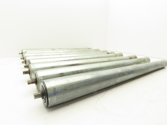 Curve Conveyor Tapered Roller 27"BF Galvanized Steel 7/16" Hex Axle Lot of 8
