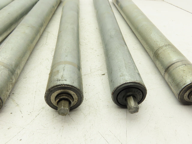 Curve Conveyor Tapered Roller 27"BF Galvanized Steel 7/16" Hex Axle Lot of 8
