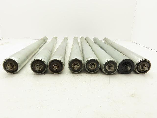 Curve Conveyor Tapered Roller 27"BF Galvanized Steel 7/16" Hex Axle Lot of 8