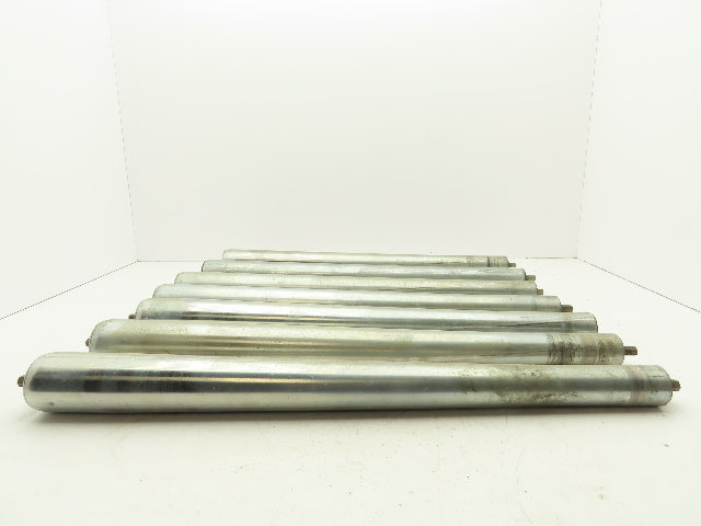 Curve Conveyor Tapered Roller 27"BF Galvanized Steel 7/16" Hex Axle Lot of 8