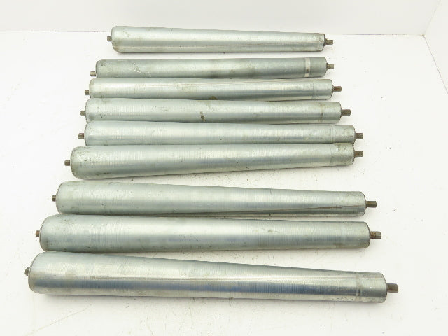 Curve Conveyor Tapered Roller 21"BF Galvanized Steel 7/16" Hex Axle Lot of 9