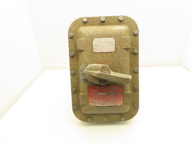 Adalet XCBA-N4-30D-N3-AS1-E Explosion Proof Circuit Breaker Switch Enclosure 30A