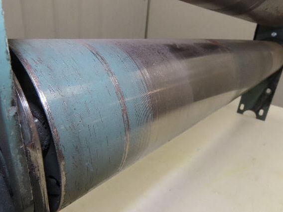 Hytrol 30" Belt Conveyor Flat to Incline Feeder Transition Pulley Chain Drive