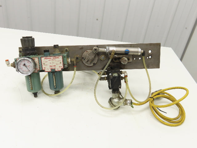 5" Wafer Style Steel Butterfly Valve 120V Pneumatic Solenoid Actuator Assembly