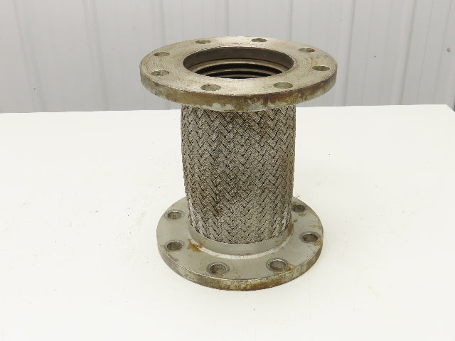 5"x 11" Steel Flanged Stainless Braided Flex Hose Pipe Expansion Joint 8-Bolt
