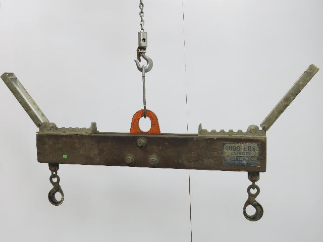 Sackett 4000Lb Forklift Battery Lifter Beam 27-42" Adj Width Hooks
