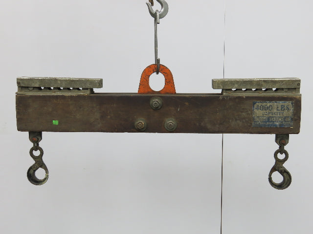 Sackett 4000Lb Forklift Battery Lifter Beam 27-42" Adj Width Hooks