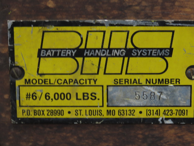 BHS 6000Lb Forklift Battery Lifter Beam 27-42" Adj Width Hooks