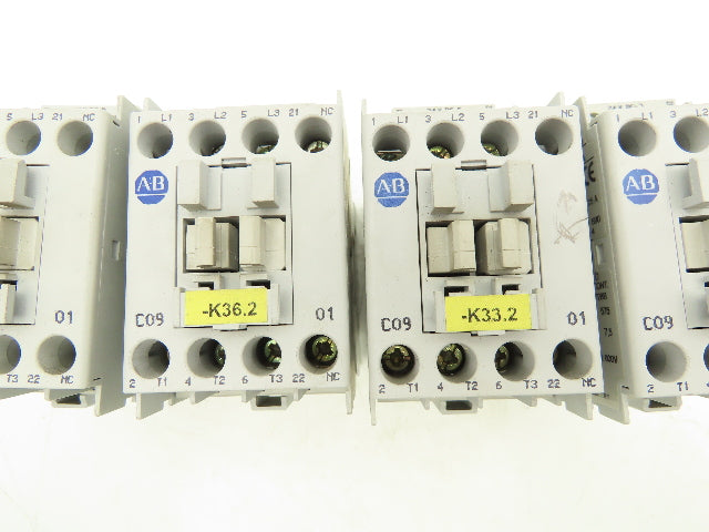 Allen Bradley 100-C09D*01 IEC Contactor 9A 3-Pole 600V 24VDC Coil Lot of 4