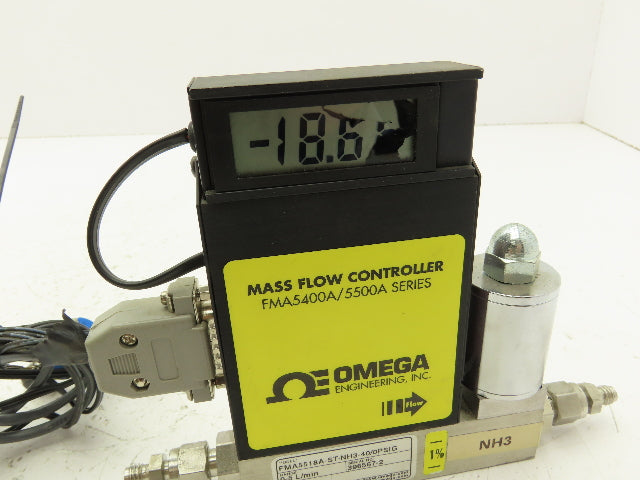 Omega FMA5518A-ST-NH3-40/0PSIG Mass Flow Meter Controller 0-5 L/min Gas NH3
