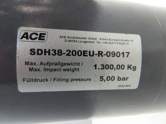 Ace SDH38-200EU-R-09017 Hydraulic Shock Absorber 200mm Stroke Flange Mount 23"L