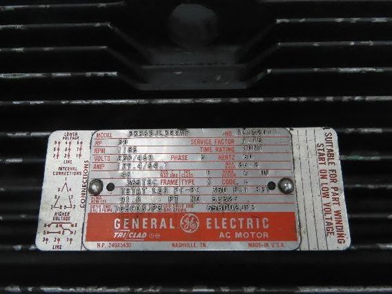 GE 5K365JL322AP AC Electric Motor 50Hp 230/460V 1185RPM 365TSC Frame DP