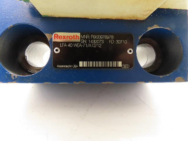 Rexroth LFA40 WEA-71/A12/12 Logic Cartridge Valve Solenoid Control Cover 120V