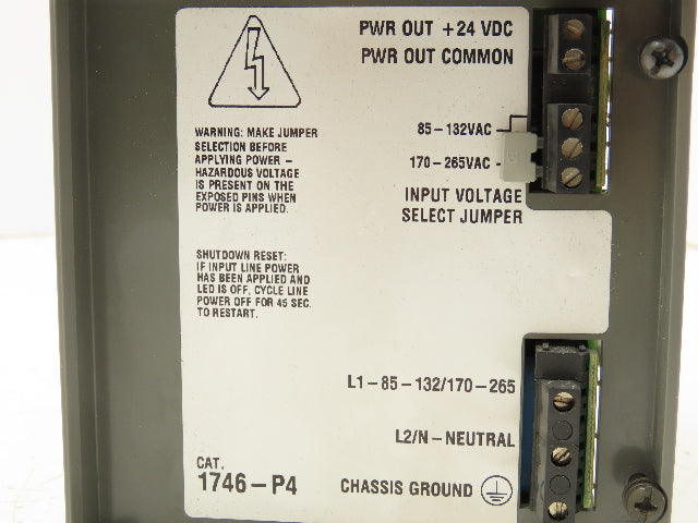 Allen Bradley 1746-P4 SLC 500 Power Supply Series A Missing Door