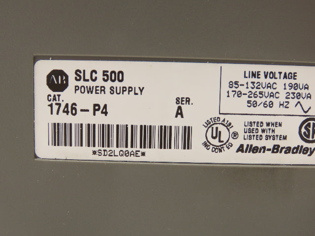 Allen Bradley 1746-P4 SLC 500 Power Supply Series A Missing Door
