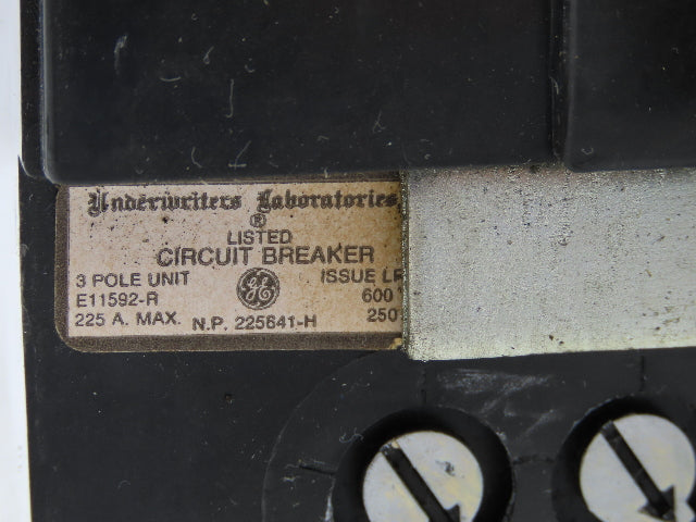 General Electric E11592-R Circuit Breaker 125A 600V 3 Pole w/Operating Mechanism